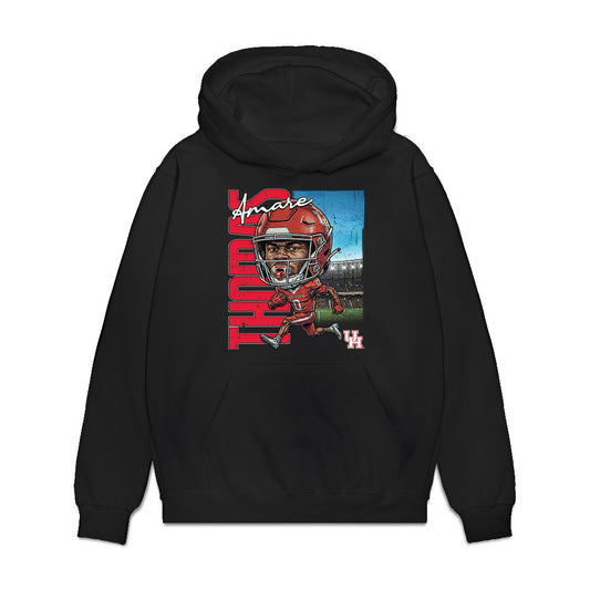 Houston - NCAA Football : Amare Thomas - Caricature Premium Hooded Sweatshirt-0