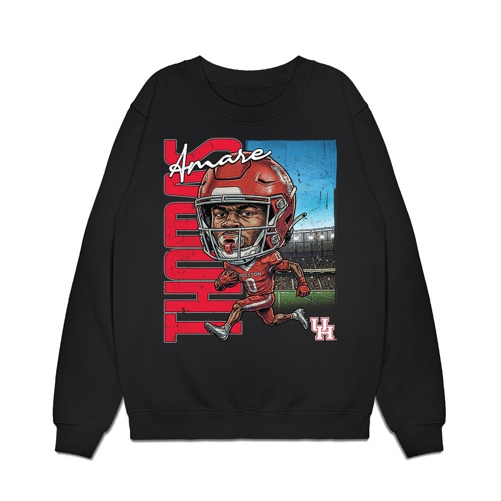 Houston - NCAA Football : Amare Thomas - Caricature Premium Crewneck Sweatshirt-0