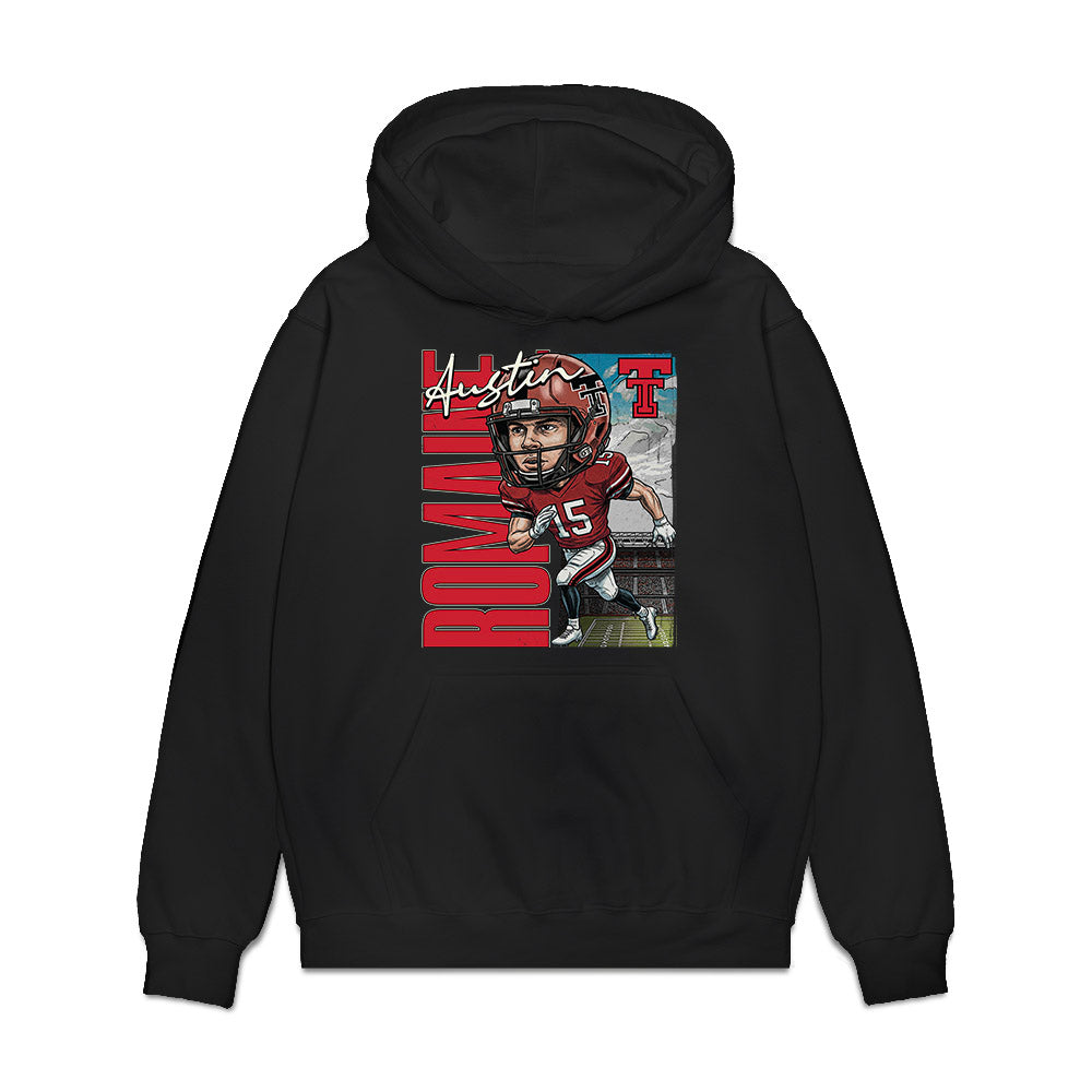 Texas Tech - NCAA Football : Austin Romaine - Caricature Premium Hooded Sweatshirt-0