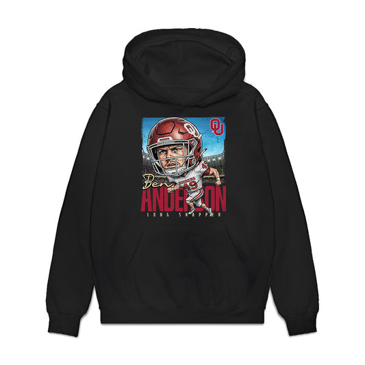 Oklahoma - NCAA Football : Ben Anderson - Caricature Premium Hooded Sweatshirt-0