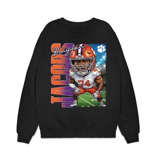 Clemson - NCAA Football : Brayden Jacobs - Caricature Premium Crewneck Sweatshirt-0