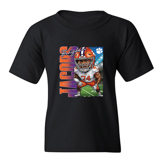 Clemson - NCAA Football : Brayden Jacobs - Caricature Youth T-Shirt-0