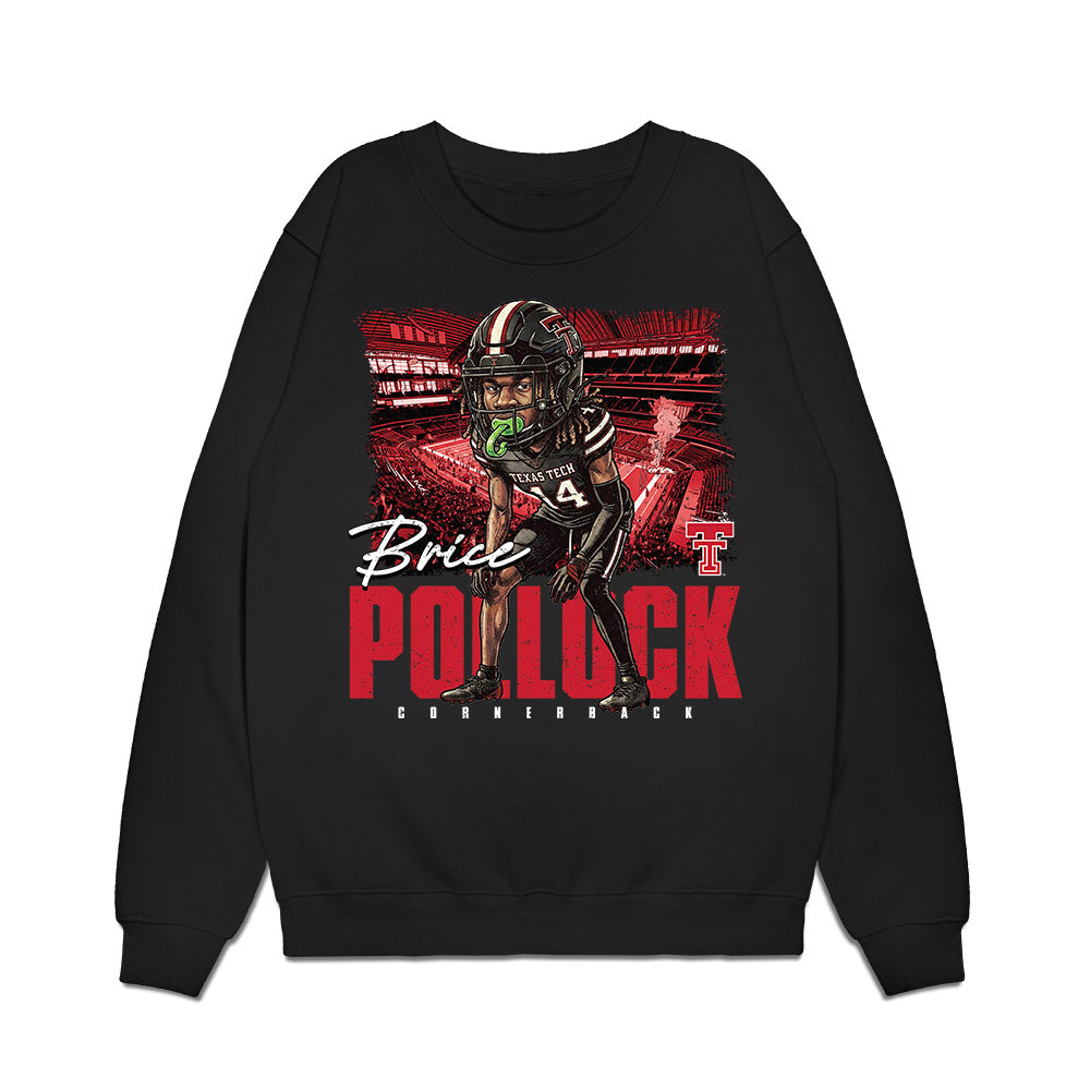 Texas Tech - NCAA Football : Brice Pollock - Bobble Head Premium Crewneck Sweatshirt-0