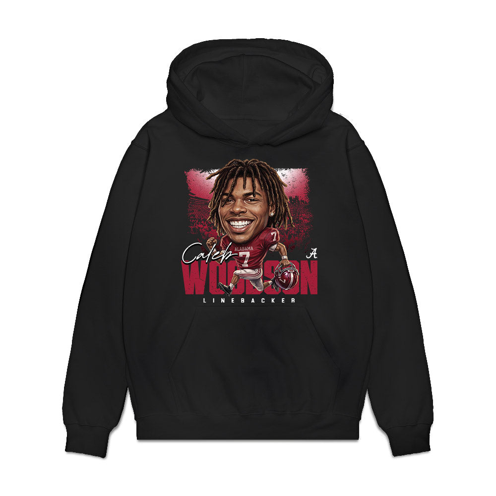 Alabama - NCAA Football : Caleb Woodson - Caricature Premium Hooded Sweatshirt-0