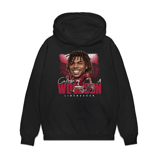 Alabama - NCAA Football : Caleb Woodson - Caricature Premium Hooded Sweatshirt-0