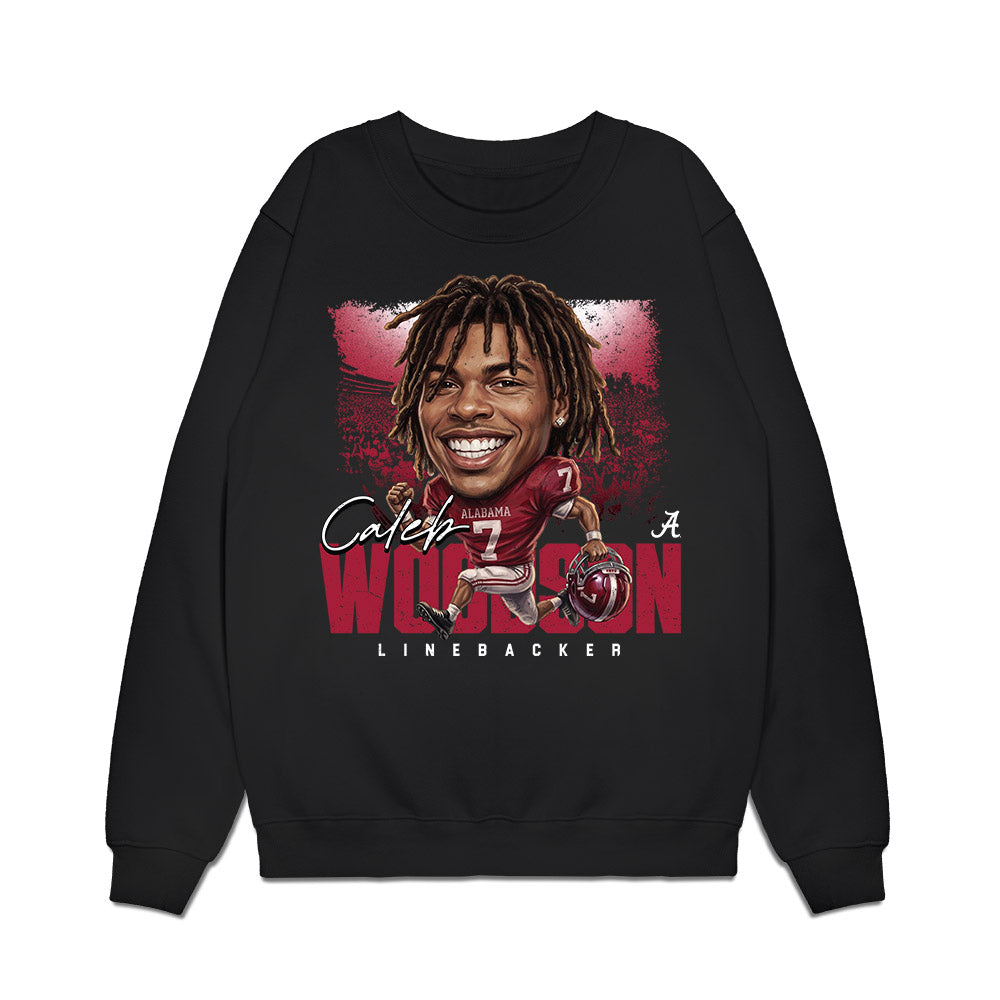 Alabama - NCAA Football : Caleb Woodson - Caricature Premium Crewneck Sweatshirt-0