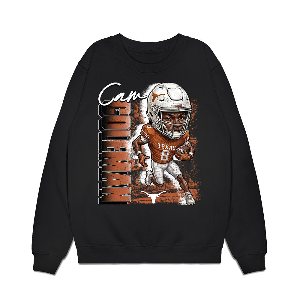 Texas - NCAA Football : Cameron Coleman - Caricature Premium Crewneck Sweatshirt-0