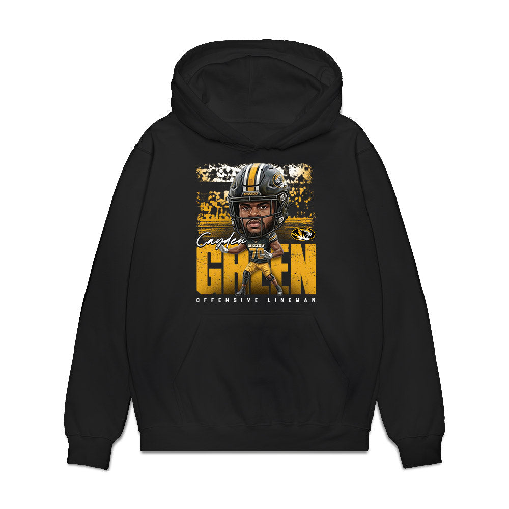 Missouri - NCAA Football : Cayden Green - Caricature Premium Hooded Sweatshirt-0