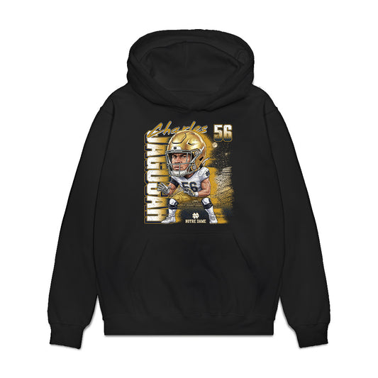 Notre Dame - NCAA Football : Charles Jagusah - Caricature Premium Hooded Sweatshirt-0