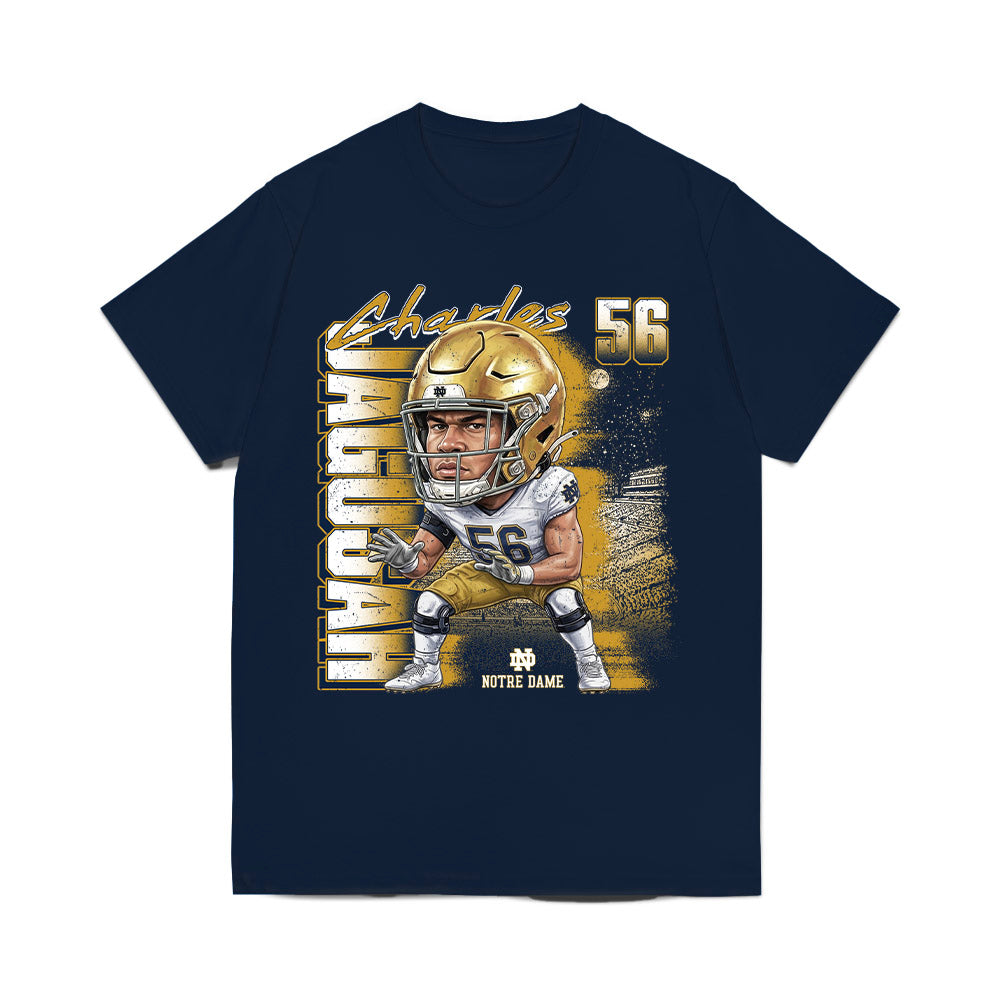 Notre Dame - NCAA Football : Charles Jagusah - Caricature Comfort Colors T-Shirt-0
