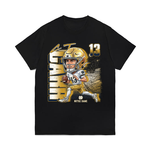 Notre Dame - NCAA Football : CJ Carr - Bobblehead Comfort Colors T-Shirt-0