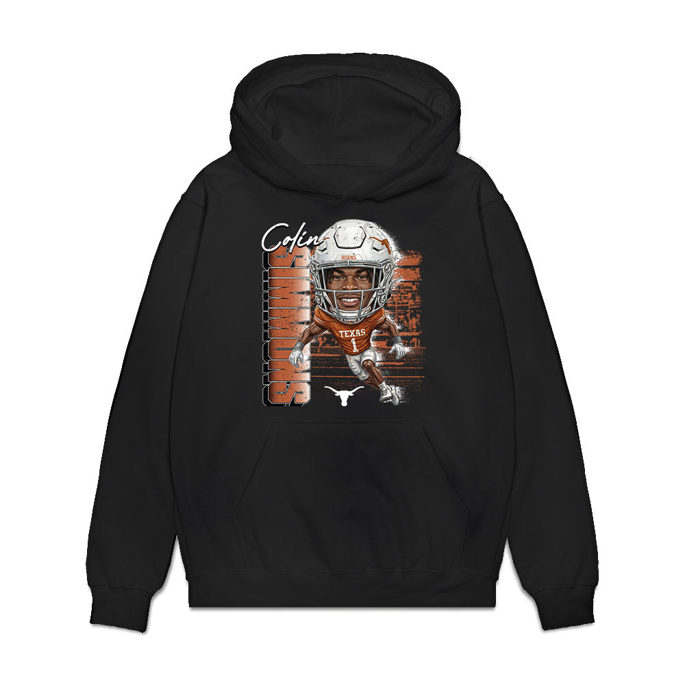 Texas - NCAA Football : Colin Simmons - Caricature Premium Hooded Sweatshirt-0