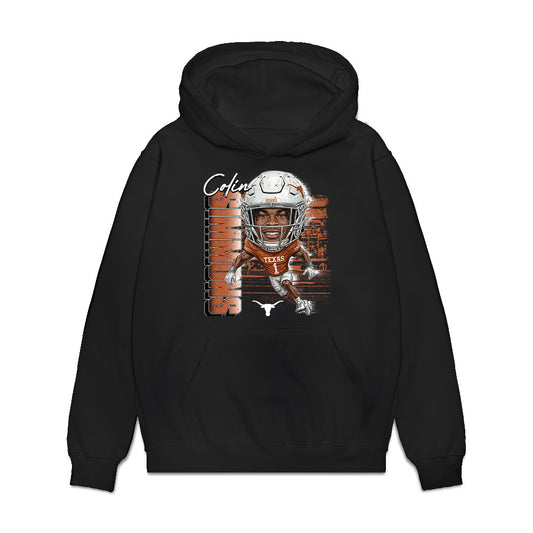 Texas - NCAA Football : Colin Simmons - Caricature Premium Hooded Sweatshirt-0