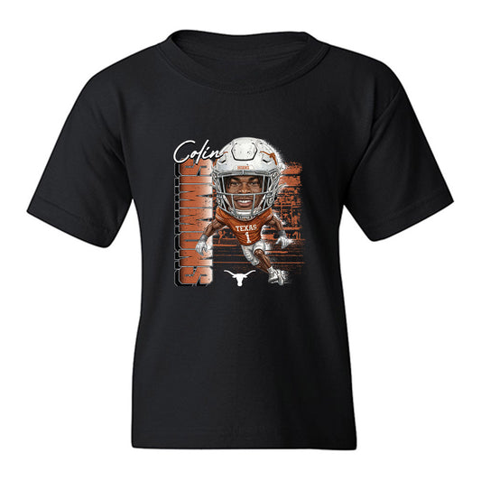 Texas - NCAA Football : Colin Simmons - Caricature Youth T-Shirt-0