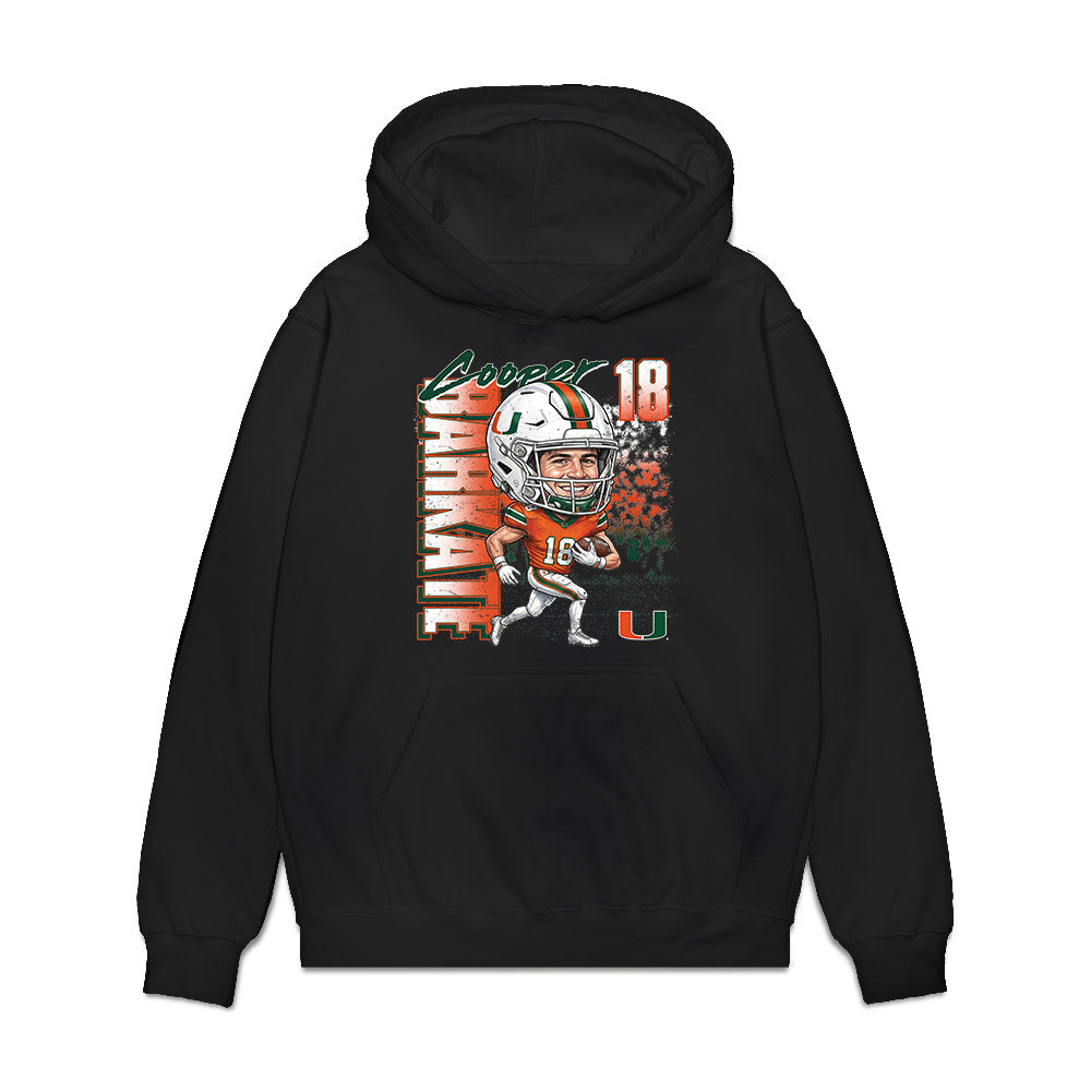 Miami - NCAA Football : Cooper Barkate - Caricature Premium Hooded Sweatshirt-0