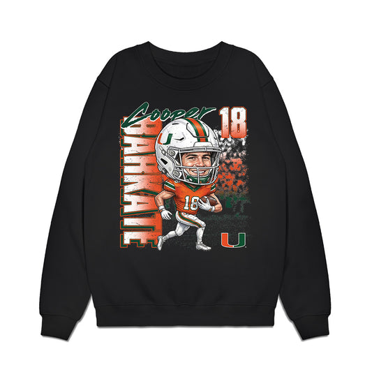 Miami - NCAA Football : Cooper Barkate - Caricature Premium Crewneck Sweatshirt-0