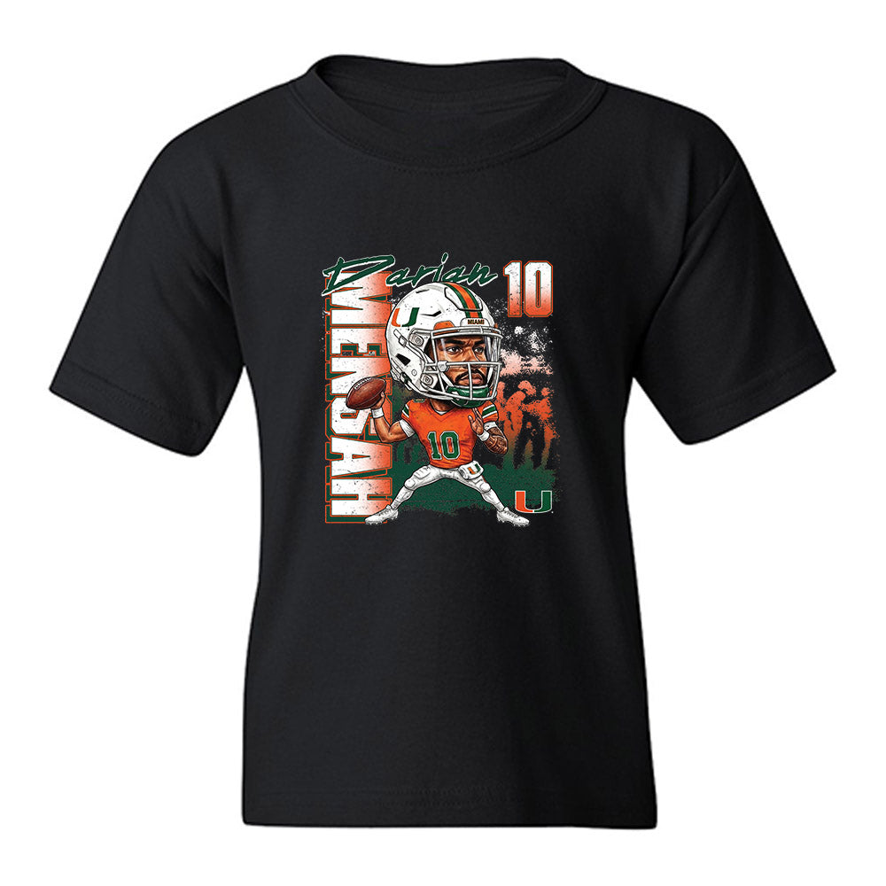 Miami - NCAA Football : Darian Mensah - Game Face Youth T-Shirt-0