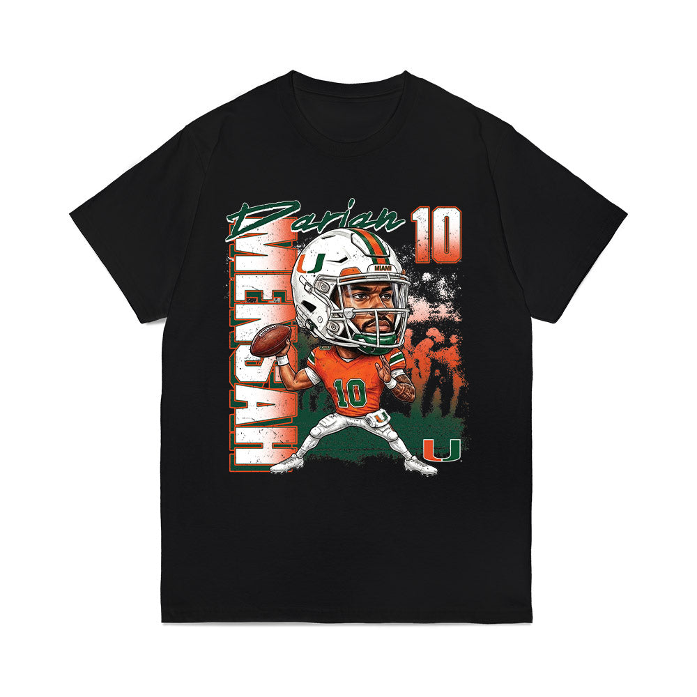 Miami - NCAA Football : Darian Mensah - Caricature Comfort Colors T-Shirt-0
