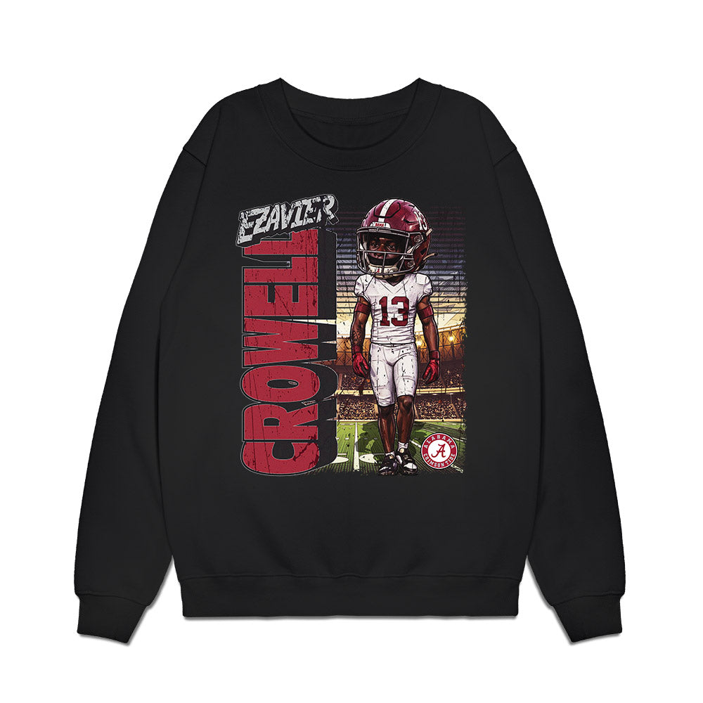 Alabama - NCAA Football : EJ Crowell - Caricature Premium Crewneck Sweatshirt-0