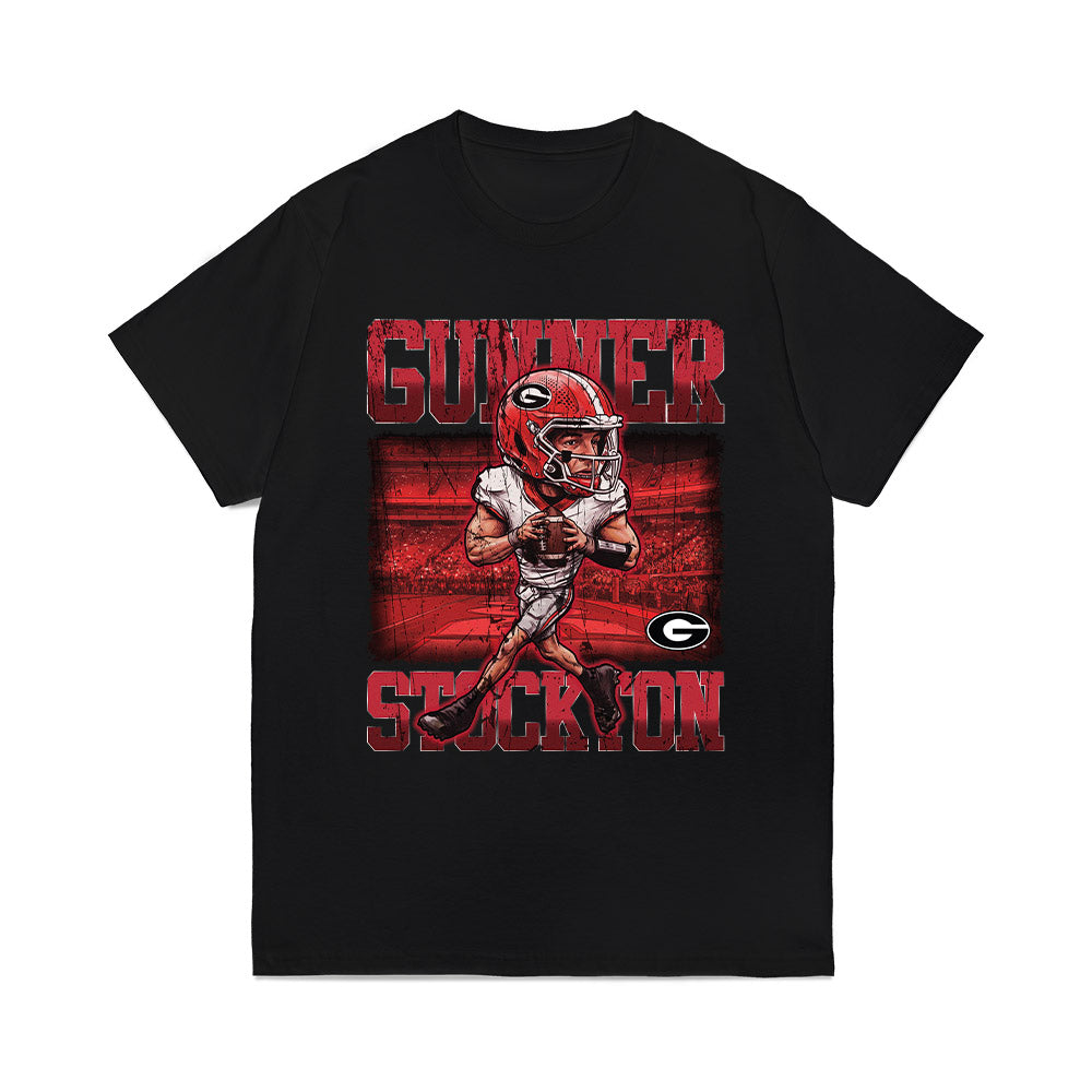 Georgia - NCAA Football : Gunner Stockton - Caricature Comfort Colors T-Shirt-0