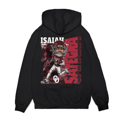 Oklahoma - NCAA Football : Isaiah Sategna - Bobble Head Premium Hooded Sweatshirt-1