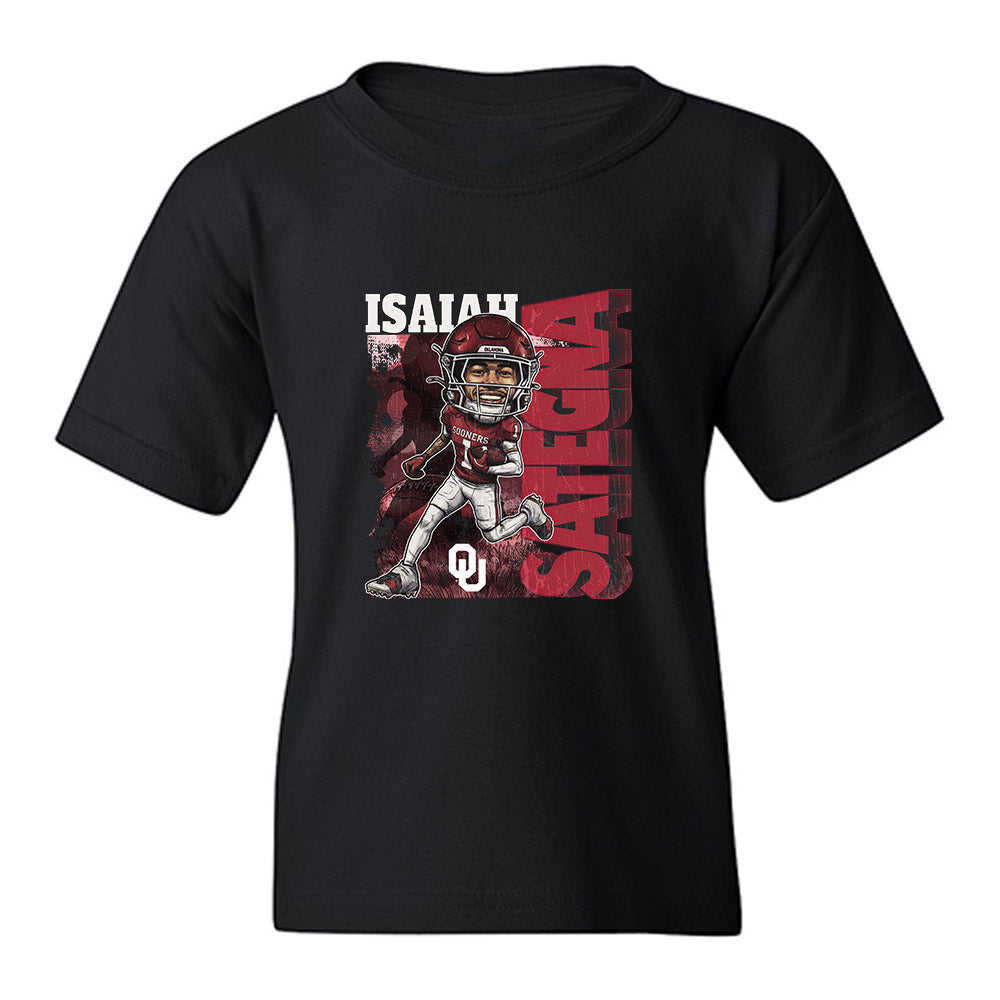 Oklahoma - NCAA Football : Isaiah Sategna - Bobble Head Youth T-Shirt-0