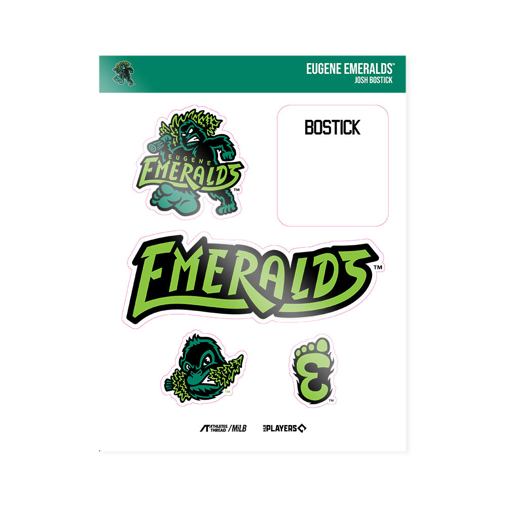 Eugene Ems - MILB Baseball : Josh Bostick - Sticker Sheet-0
