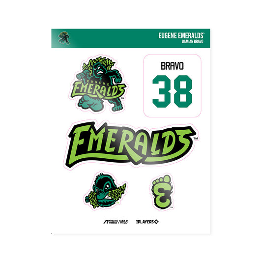 Eugene Ems - MILB Baseball : Damian Bravo - Sticker Sheet-0