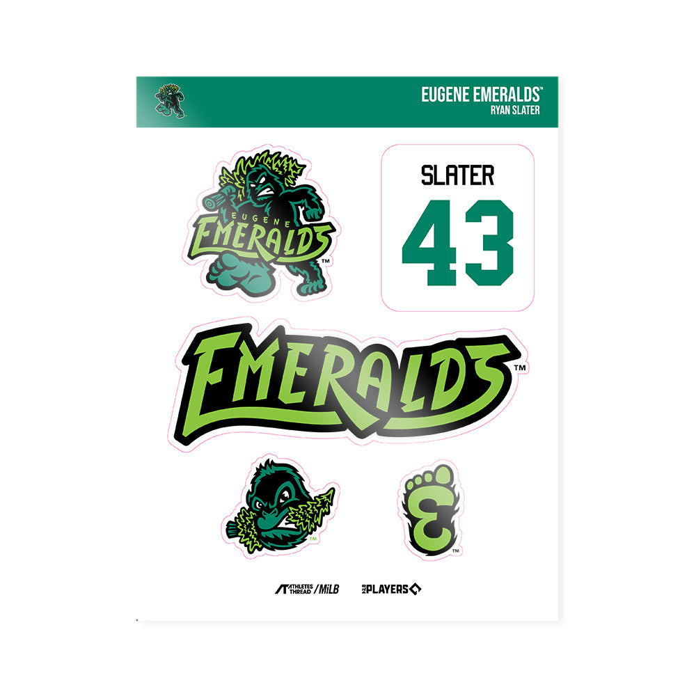 Eugene Ems - MILB Baseball : Ryan Slater - Sticker Sheet-0