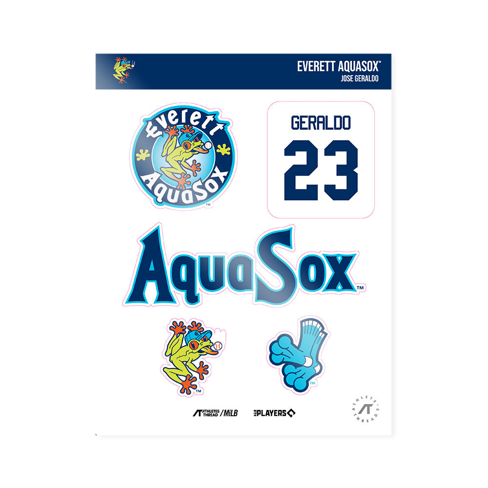 Everett Aquasox - MILB Baseball : Jose Geraldo - Sticker Sheet-0