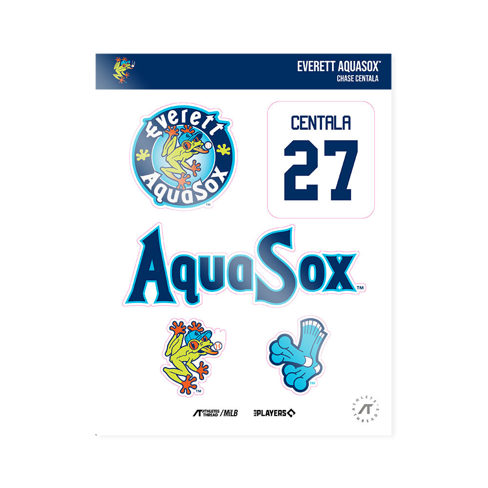 Everett Aquasox - MILB Baseball : Chase Centala - Sticker Sheet-0