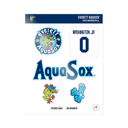 Everett Aquasox - MILB Baseball : Curtis Washington Jr. - Sticker Sheet-0