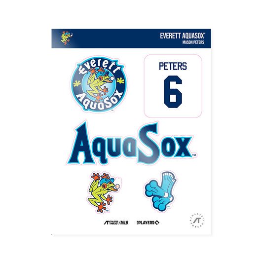 Everett Aquasox - MILB Baseball : Mason Peters - Sticker Sheet-0