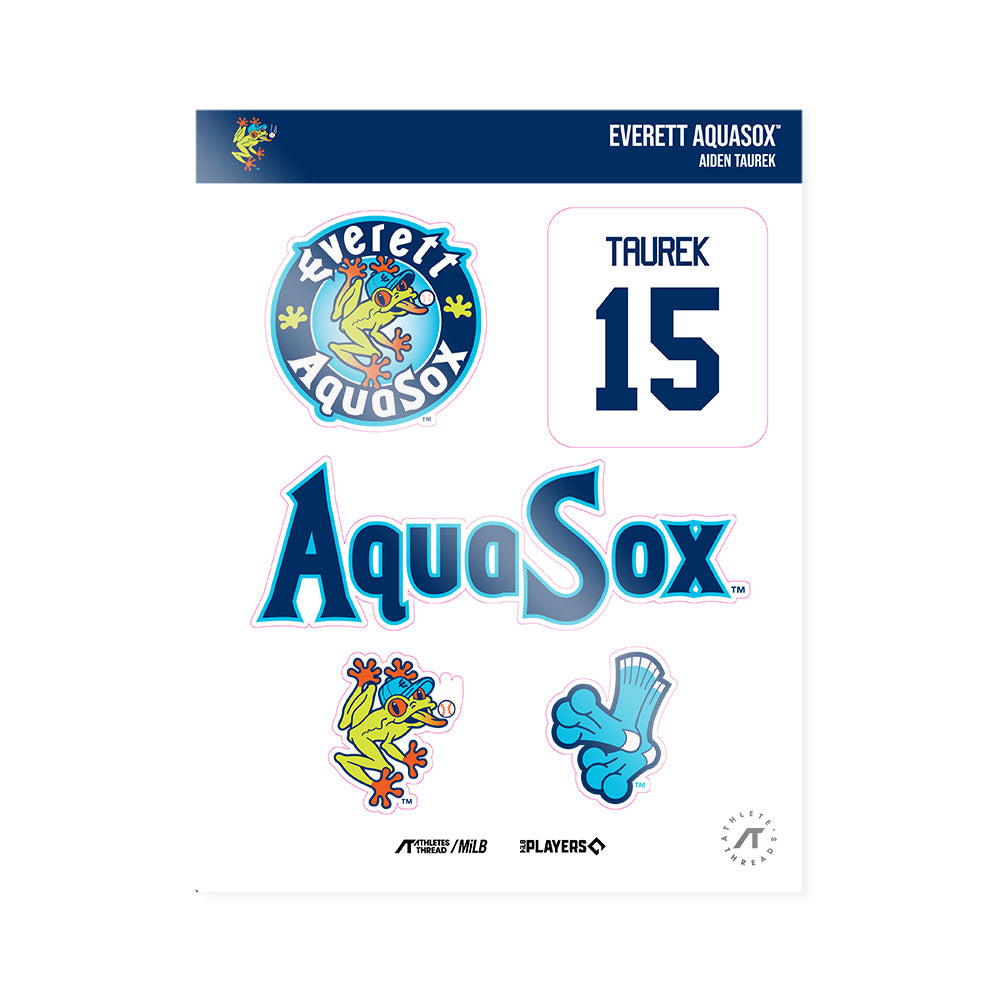 Everett Aquasox - MILB Baseball : Aiden Taurek - Sticker Sheet-0