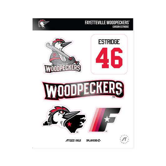 Fayetteville Woodpeckers - MILB Baseball : Carson Estridge - Sticker Sheet-0