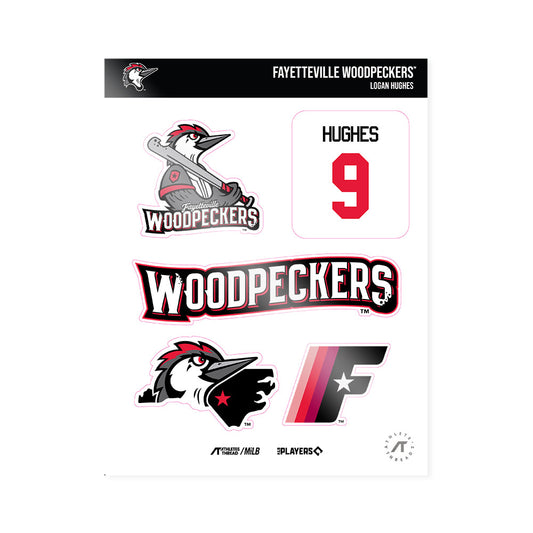 Fayetteville Woodpeckers - MILB Baseball : Logan Hughes - Sticker Sheet-0