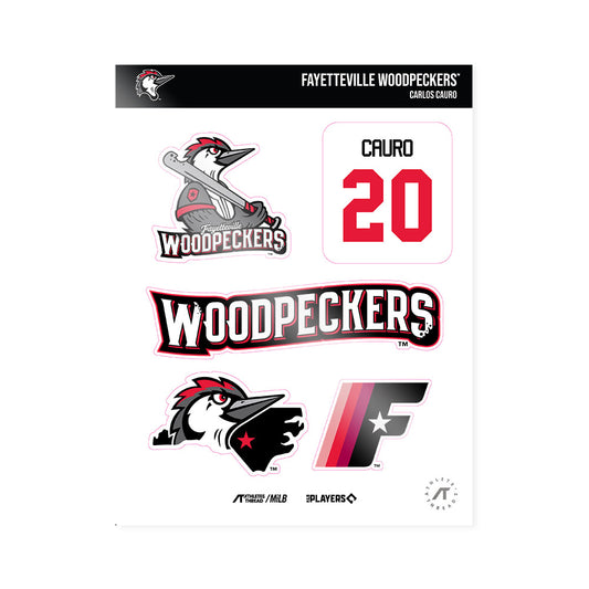 Fayetteville Woodpeckers - MILB Baseball : Carlos Cauro - Sticker Sheet-0
