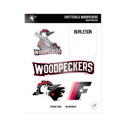Fayetteville Woodpeckers - MILB Baseball : Grant Burleson - Sticker Sheet-0