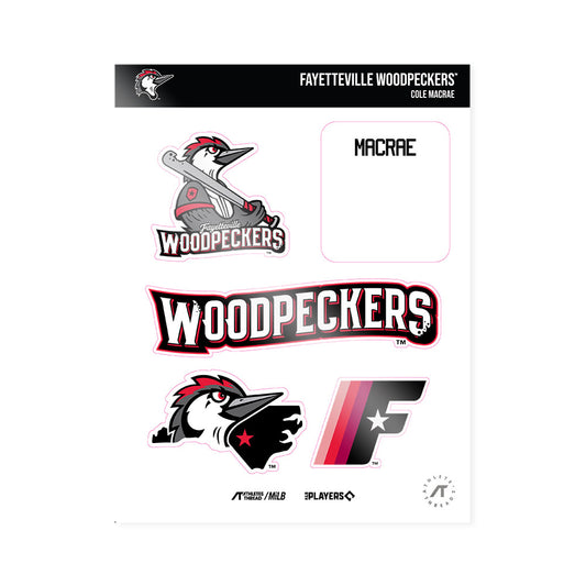 Fayetteville Woodpeckers - MILB Baseball : Cole MacRae - Sticker Sheet-0