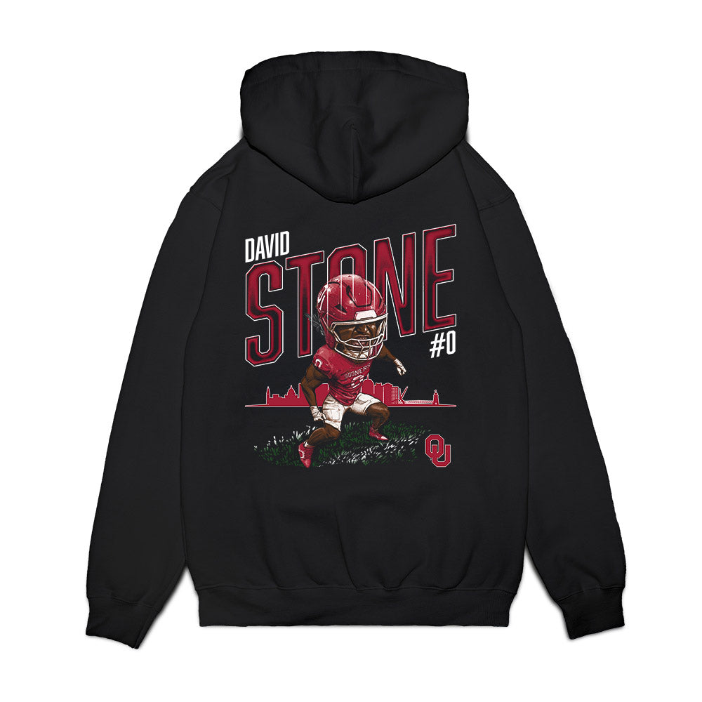 Oklahoma - NCAA Football : David Stone - Caricature Premium Hooded Sweatshirt-1