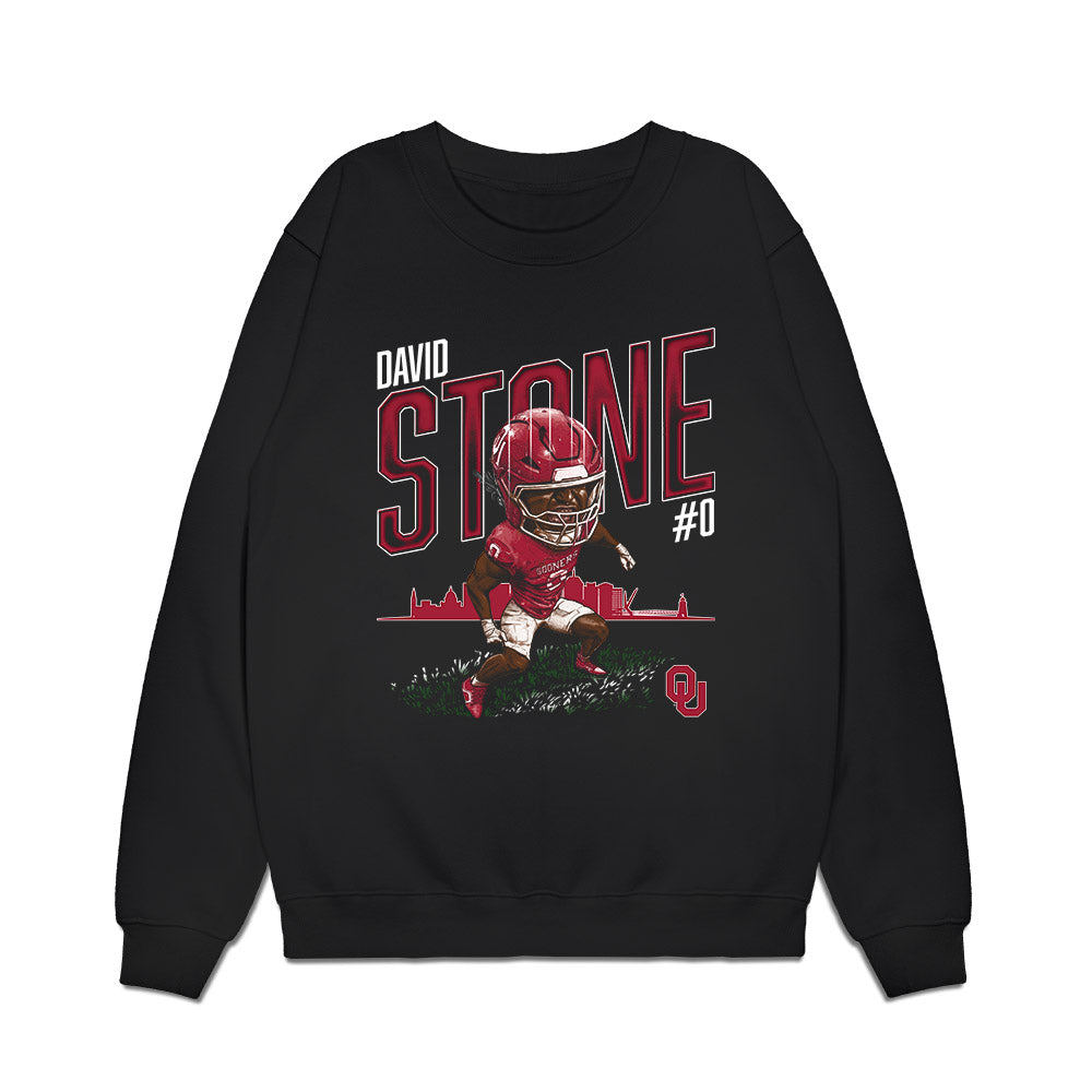 Oklahoma - NCAA Football : David Stone - Caricature Premium Crewneck Sweatshirt-0
