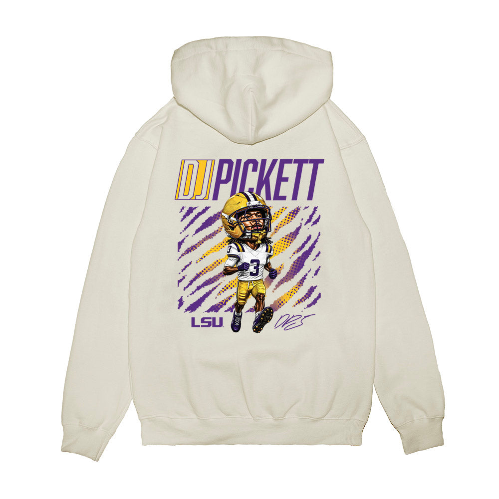 LSU - NCAA Football : DJ Pickett - Caricature Premium Hooded Sweatshirt-1