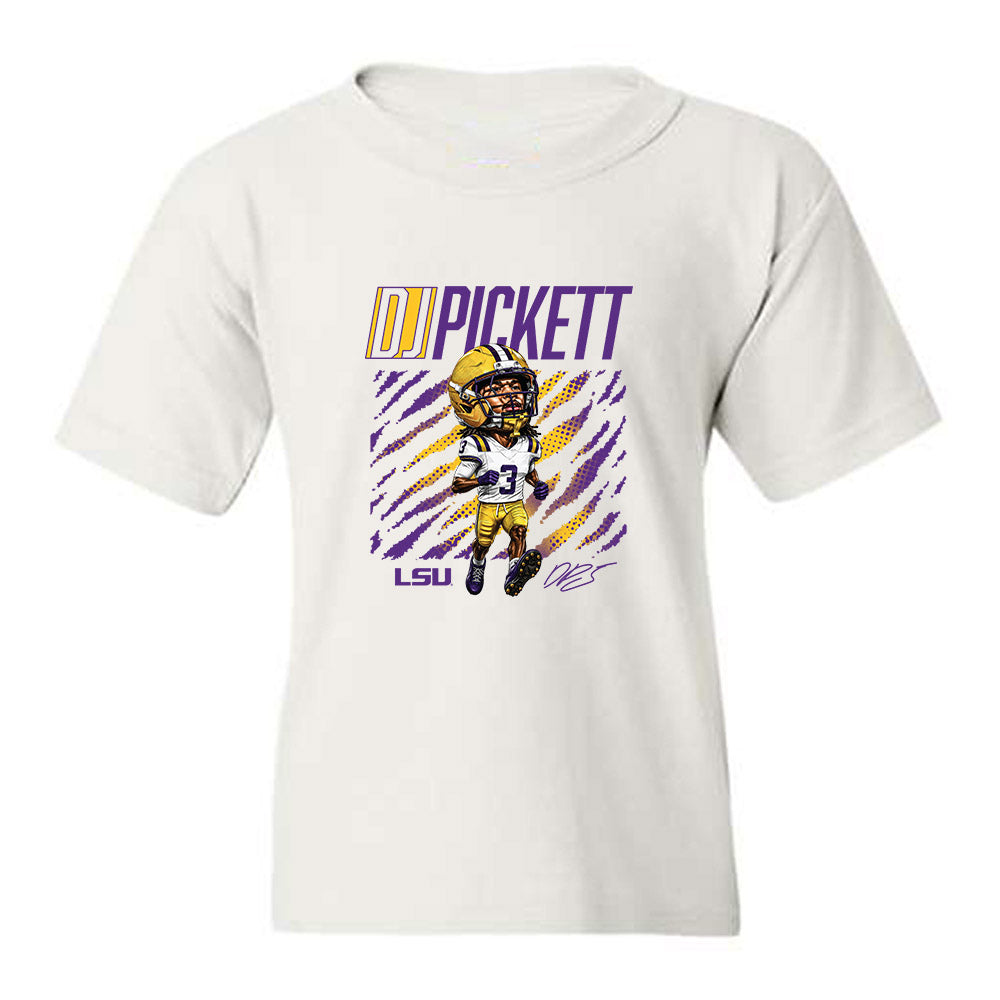 LSU - NCAA Football : DJ Pickett - Caricature Youth T-Shirt-0