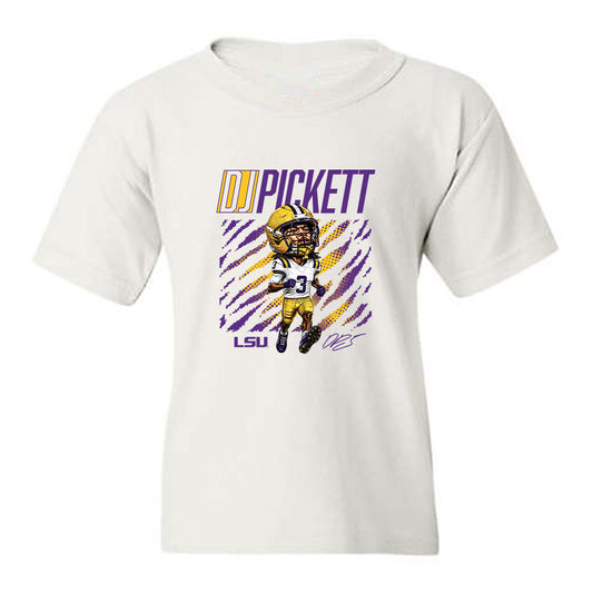 LSU - NCAA Football : DJ Pickett - Caricature Youth T-Shirt-0
