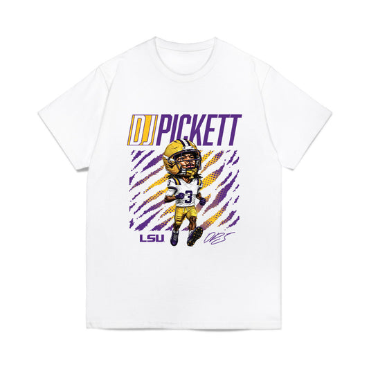 LSU - NCAA Football : DJ Pickett - Caricature Comfort Colors T-Shirt-0