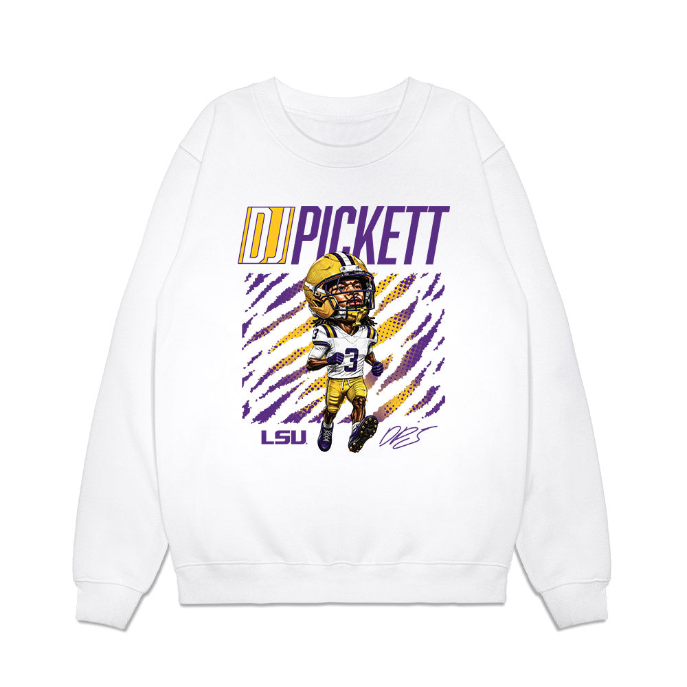 LSU - NCAA Football : DJ Pickett - Caricature Premium Crewneck Sweatshirt-0