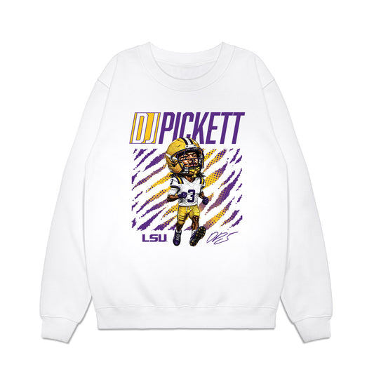 LSU - NCAA Football : DJ Pickett - Caricature Premium Crewneck Sweatshirt-0
