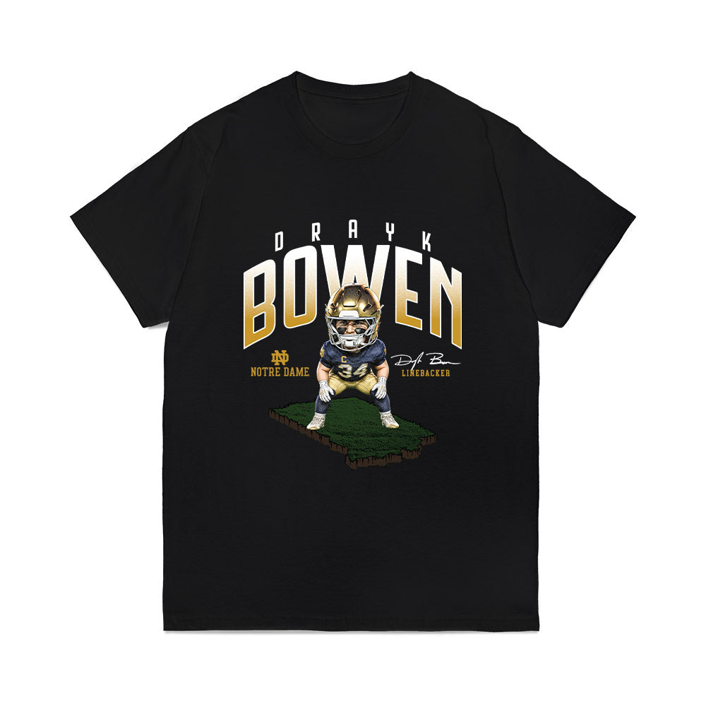 Notre Dame - NCAA Football : Drayk Bowen - Caricature Comfort Colors T-Shirt-0