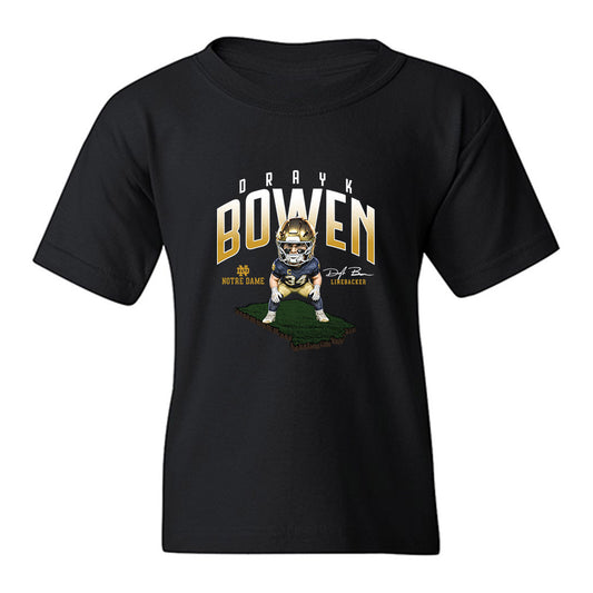 Notre Dame - NCAA Football : Drayk Bowen - Caricature Youth T-Shirt-0