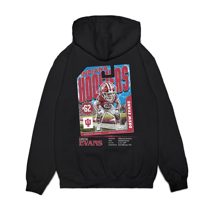 Indiana - NCAA Football : Drew Evans - Caricature Premium Hooded Sweatshirt-1